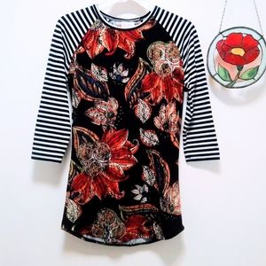 LulaRoe Multicolor Floral T Shirt Top Women's Size XXS